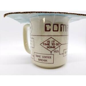 NOS Vintage 1981 Compu-Mug Computer Flow Chart‎ Programming Coding Japan 12 Oz